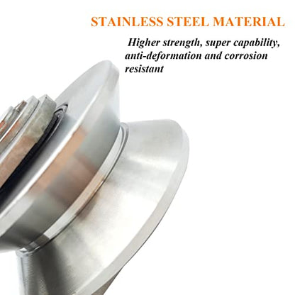 Stainless Steel V Groove Wheel Heavy Duty Caster Rigid Track Wheel Pulley Sliding Gate Rollers with Bracket for Sliding Gate, Rolling Gate, Inverted Track, Industrial Machines - size: 2pc 2inV