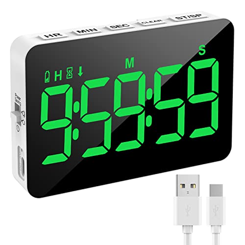 Samshow Rechargeable Digital Kitchen Timer, Green, 5 Inch - color: Green