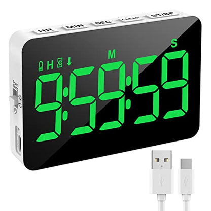 Samshow Rechargeable Digital Kitchen Timer, Green, 5 Inch - color: Green