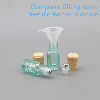 3mL Glass Roller Bottles for Essential Oils, Roller Ball Applicator - color: Light Blue