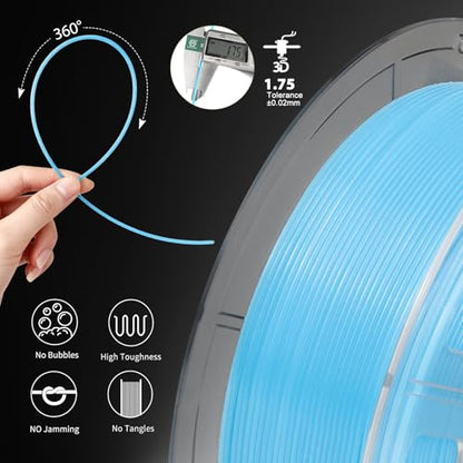 iSANMATE 3D Printer Filament Bundle, Glow in The Dark Filament Orange, Green, Blue, and Purple, PETG Filament 1.75 mm, Dimensional Accuracy +/- 0.03 mm, 250g X 4 Pack - color: A- Color Petg Glow Orange, Green, Blue, and Purple