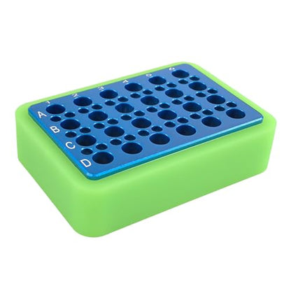 Aluminum Cooling Block - PCR Tubes Cooler, 24 Wells 1.5ml/2ml Tubes with 36 Wells 0.2ml Tubes - size: 1.5ml/2ml 24 well,0.2mL 36 well