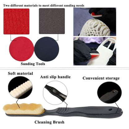62PCS 3D Printer Tool Kit with Hand Drill, Deburring Tool and Needle Files - color: Black bag 62pcs