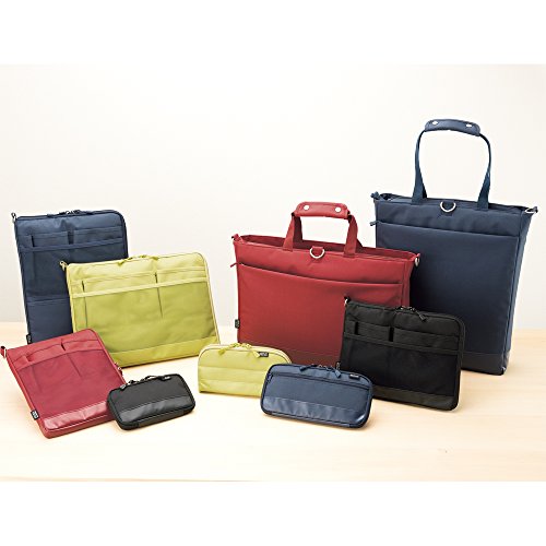 LIHITLAB Compact Pen Case, Water & Stain Repellent - color: Navy, style: Wide Open