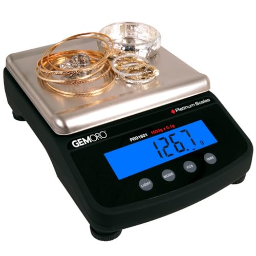 GemOro Platinum PRO1601 Professional Jewelry Scale, 1600g x 0.1g