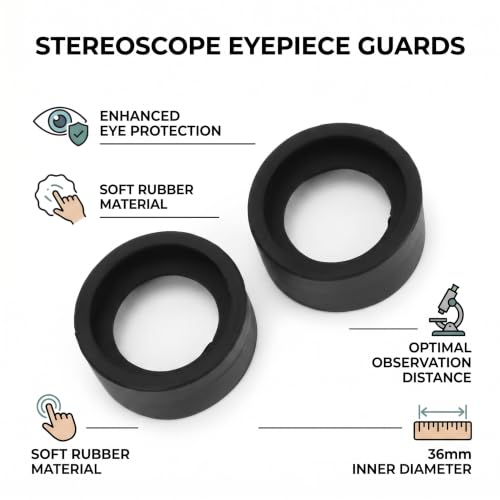 AUNMAS 2PCS Eyepiece Cover, Binocular Eye Cups Replacement Guard Soft Rubber 36mm Diameter Stereo Microscope Accessory(KP-H2 Flat Angle) - color: KP-H2 flat angle