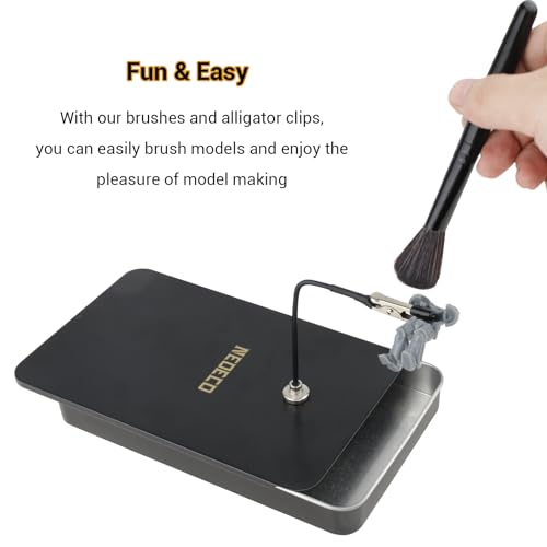 Model Painting Stand Base, 12PCS Bendable Alligator Clip Sticks and Brush Set Modeling Tools for Airbrush Spray Gundam Model Hobby Holder