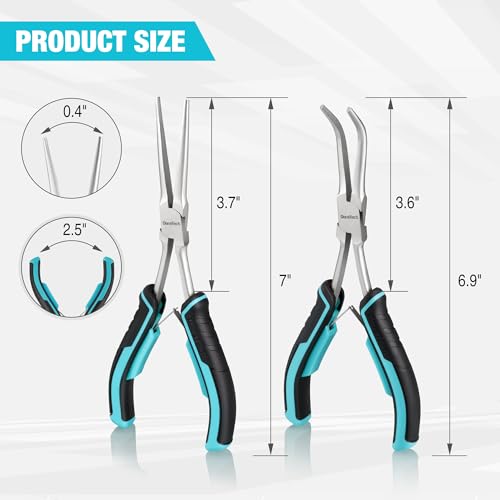 DURATECH 2PCS 7" Long Reach Needle Nose Pliers Set - style: 2PCS