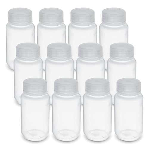 United Scientific™ Sample Bottles with Lids, Polypropylene, 125ml, 12-Pack - size: 4 oz (Pack of 12)