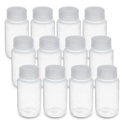United Scientific™ Sample Bottles with Lids, Polypropylene, 125ml, 12-Pack - size: 4 oz (Pack of 12)