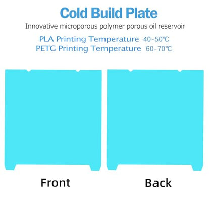 Cold Build Plate 235mm*235mm for Adventurer 5M Pro/5X/Ender 3 V3 SE/3 V2/3 S1 Pro/3 V2 Neo/3 Pro/Ender 5 Pro/Kobra 2 Pro/Neptune 3 Pro/4，Light Blue，Room Temperature Printing - size: Cold Plate K1-235*235mm