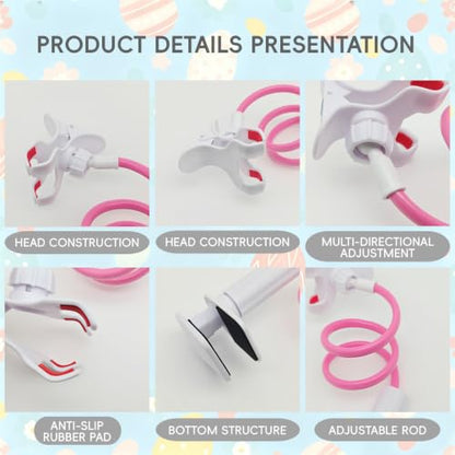 2 Pack Adjustable Feeding Tube Holder, 360° Rotatable Arm Tube Fixing Stand with Clamp Base, Portable Hands-Free Tubing Organizer for Home Care, Enteral Feeding and IV Infusion Daily Nursing Supplies