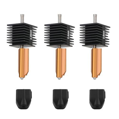 AD5X Hotend Kit, Integrated Dual Metal Nozzle hot end, Quick-Detachable Throat Heating Block, Enhanced Heat Dissipation & Stability, Compatible with Flashforge AD5X 3D Printer (0.25mm+0.4mm+0.6mm)