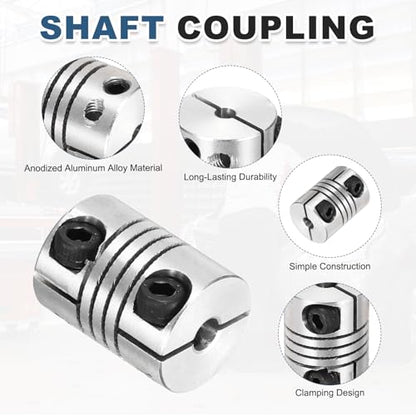 MECCANIXITY 2 Pcs 3 to 4mm Flexible Shaft Coupling 20mm L 15mm Dia - size: 3 to 4mm