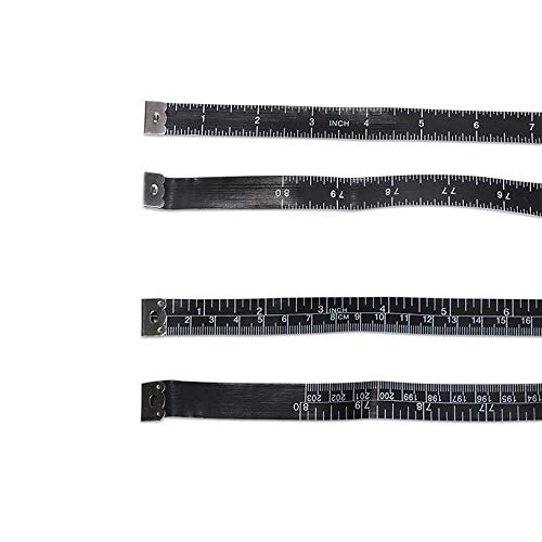 Set of 2 Soft Tape Measure, Black Color Sewing Tape Measure - size: 205cm / 80''