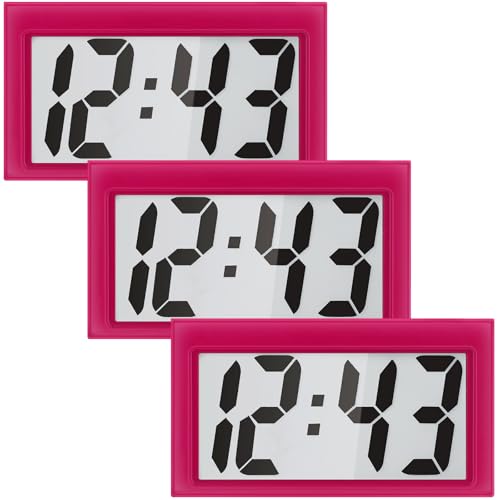 Frienda 3 Pieces Mini Small Digital Clock Stick On,Red - color: Red