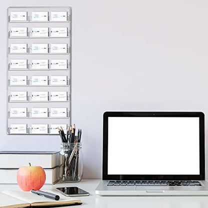 24 Pockets Business Card Holder Wall Mount Acrylic Business Card Holder