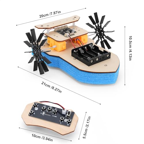 RC Boat, Building Kit for Kids Ages 8-12, Paddle Boat, STEM Science Kit for Boys & Girls