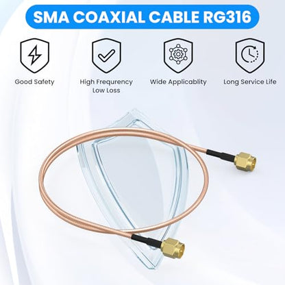 SDTC Tech 5pcs Coaxial Coax Cable Assembly SMA Male to SMA Male - color: sma male to sma male 15cm