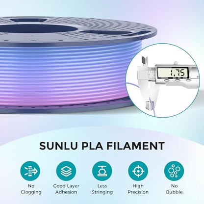 SUNLU Rainbow PLA Filament 1.75mm, 250g Spool Bundle, 3D Printer Filament - color: Pla Bundle-250gx4-2230028