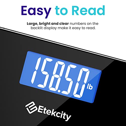 Etekcity Bathroom Scale for Body Weight, Digital, Highly Accurate, 400 lbs - color: Black, size: 11.8 x 11.8 inches