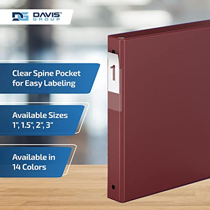 Premium Economy 3-Ring Binder, Spine Label, 1" Round Rings, Burgundy, 6 Pk - color: Burgundy, size: 1 Inch