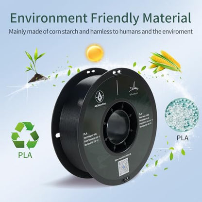PLA 3D Printer Filament Bundle, Dimensional Accuracy +/- 0.03 mm, 16 x 1 kg Spool(35.2lbs), 1.75 mm，Black - color: 16*1kg Black