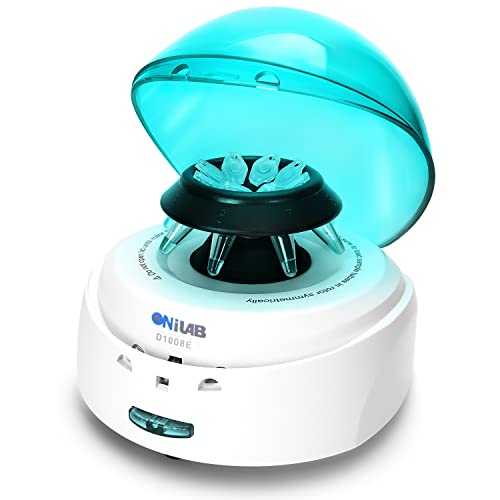 ONiLAB Scientific Mini Centrifuge 7000RPM,2680 x g RCF, Lab Benchtop Centrifuge with 2 Rotors for 8 x 0.2/0.5/1.5/2.0ml and 0.2mL×32 PCR Strips, Low Noise≤45dB, 100-240V,Green lid(ONLY for MICROTUBES) - style: Green Mini Centrifuge