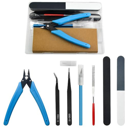Professional 8 PCS Model Tools Kit Modeler Basic Tools Craft Set Hobby Building Tools Kit for Gundam Car Model Building Repairing and Fixing(A) - size: Small