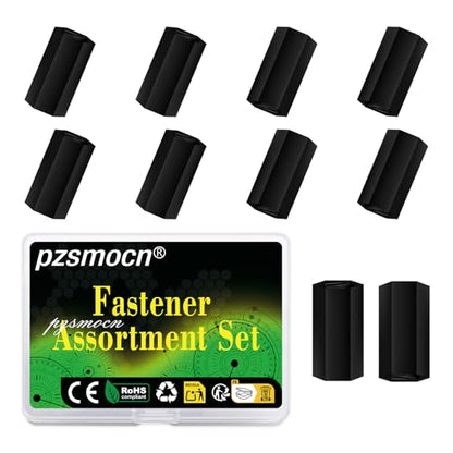 100pcs M3x10mm Nylon Black Female-Female Hex Standoff Spacer Kit - size: M3*10 mm, style: Black Female-Female Hex Standoff