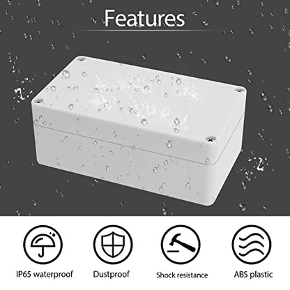 Junction Box Waterproof Plastic Project Box IP65 Plastic Project Box Electrical Box Enclosure Gray White 6.2" x 3.5" x 2.4"(158 x 90 x 60 mm) - color: Gray White, size: 6.2" x 3.5" x 2.4"