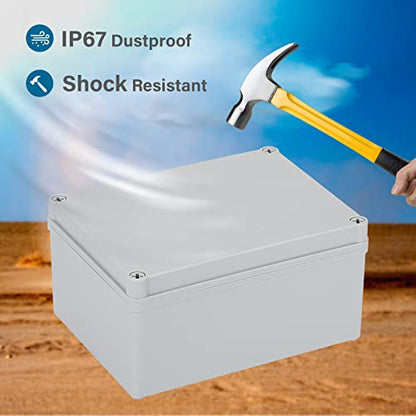 Inkbirdplus Plastic Junction Box, IP67 Dustproof&Waterproof DIY Box, Durable Electrical Project Enclosure, 8 x 6 x 4 inch