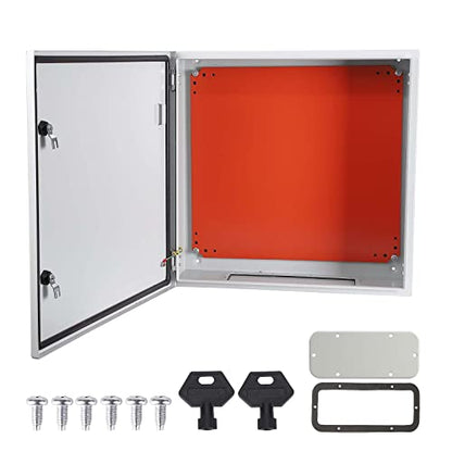 NEMA Steel Electrical Box, IP66 Waterproof & Dustproof, Outdoor/Indoor Electrical Enclosure Lockable Junction Box Size 15.7 "L* 12" H * 23.6" H