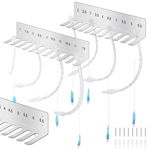 2 Pack Endotracheal Tube Holder 304 Stainless Steel Rack Wall Hanging Frame Endotracheal Tube Holders Intubation Hanger for Veterinary Equipment Supplies（2.0-12）
