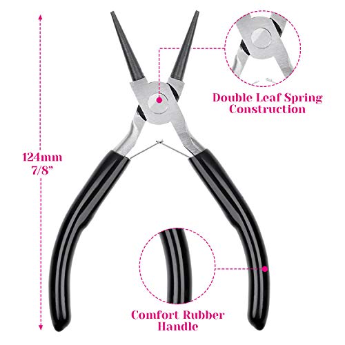 Jewelry Pliers, Cridoz Beading Pliers Set with Needle Nose Pliers, Round Nose Plier and Wire Cutter for Jewelry Making Beading Repair Supplies and Crafting (set of 3)