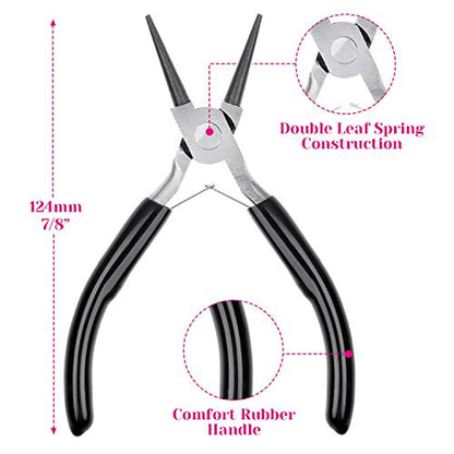Jewelry Pliers, Cridoz Beading Pliers Set with Needle Nose Pliers, Round Nose Plier and Wire Cutter for Jewelry Making Beading Repair Supplies and Crafting (set of 3)