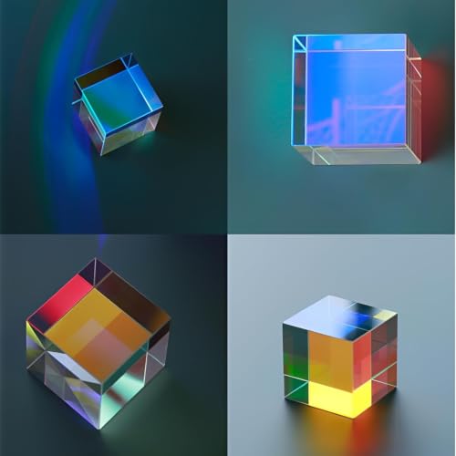 Colorful Crystal Glass Prism X-Cube RGB Dispersion Optical Glass Prisms - size: 20mm X-Cube
