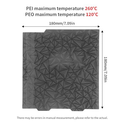 BORDSTRACT Double-Sided Build Plate, PEO Smooth + PEI Spray Texture Spring Steel 180x180mm Without Soft Magnetic Base, Hot Bed Platform for A1/Mini 3D Printers - style: PEI texture + PEO smooth 180x180mm