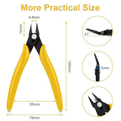Ainiv Wire Cutters, 1PCS Spring-loaded Side Cutters Flush Diagonal Cutters - color: Yellow Wire Cutter-1pcs, size: 1pcs