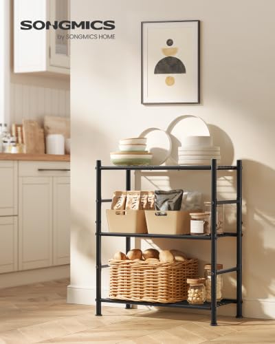 SONGMICS 3-Tier Storage Shelf, Steel Wire Organizer Rack - size: 23.6"W, style: 3-Tier