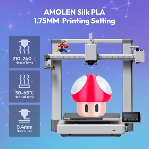 AMOLEN Silk PLA 3D Printer Filament 1.75mm 200g x 4 Spools Bundle, Beige/Red/Black/White High Gloss Metallic PLA for Anime Classic Game Hero, Dimensional Accuracy +/- 0.02mm - color: Black/White/Beige/Red