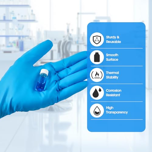 12PCS 4ml Clear Glass Small Vials with White Screw Caps & Plastic Stoppers - color: CLEAR, size: 4ml