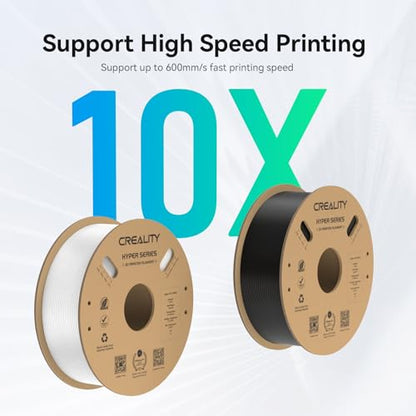 Creality Hyper PLA Filament 1.75mm, 30-600mm/s High Speed 3D Printer Filament, Dimensional Accuracy +/-0.02mm, Fit Most FDM 3D Printers, 4 Pack 1kg Spool(2.2lbs), Black & White - color: Black & White