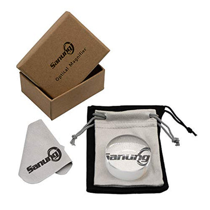 Sanung 8X Dome Magnifying Glass High Definition Round High Transparent Acrylic Optical Magnifier Reading Aid Paperweight Half Ball Lens Magnifier for Reading Books Map Newspapers (Pack of 2) - size: Compact (Pack of 2)