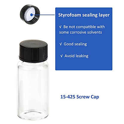 ALWSCI 100PCS 5ML Clear Tiny Glass Vials with Screw Caps - color: Clear Glass Sample Vial, size: 5ML 18*40MM
