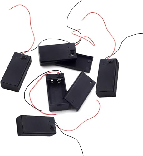 (Pack of 5 9v Battery Holder, 9 Volt Battery Holder with Switch, 9v Battery Case with Switch