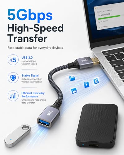 USB Extension Cable 15FT - USB 3.0 Extender Male to Female Cable Grey - size: 15FT