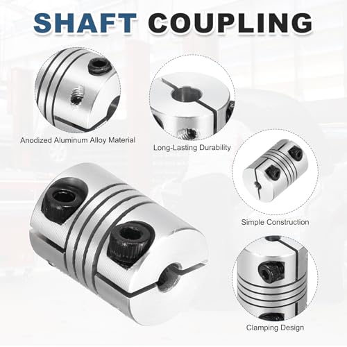 MECCANIXITY 2 Pcs 4 to 6mm Flexible Shaft Coupling 20mm L 15mm Dia - size: 4 to 6mm