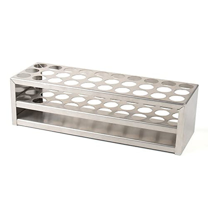 Test Tube Rack, 30 Holes Stainless Steel Test Tube Racks, with Extended Edges Providing Handles, Suitable for Tubes of Dia.≤21mm, Round Holes Test Tube Holder, for Classroom, Lab,TTRS30B1 - size: 30 Holes,for Tubes of Dia.≤21mm