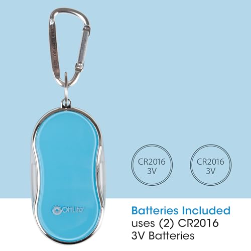 OttLite Pocket LED Magnifier with Carabiner Clip, Light Blue - color: Light Blue